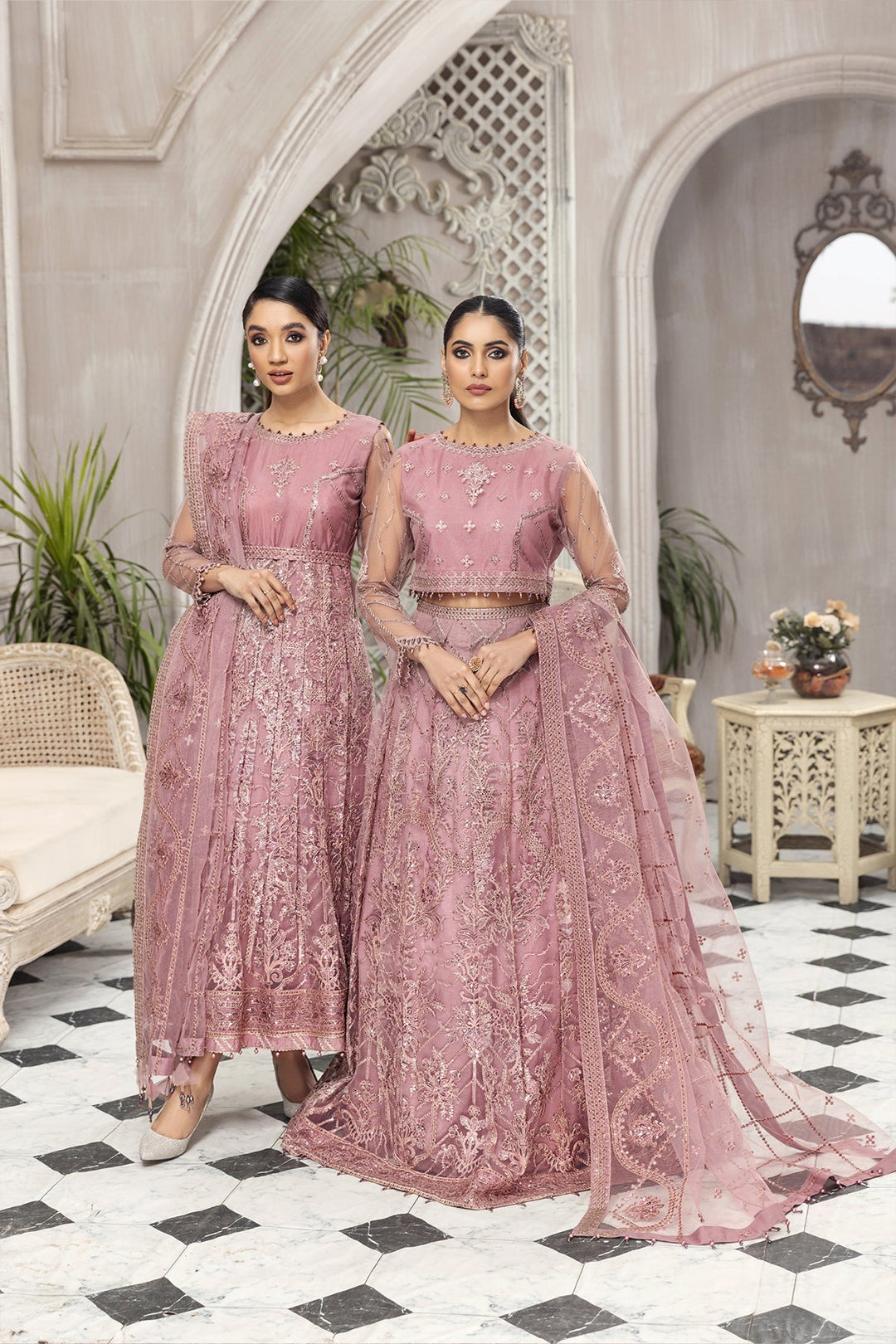 Latest Pakistani Frock Dress Choli in Pink Color Latest