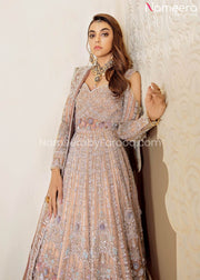 Latest Pakistani Gown Dress in Cream Shade
