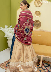 Latest Pakistani Lehenga Choli Online Shopping Raw Silk Shawl