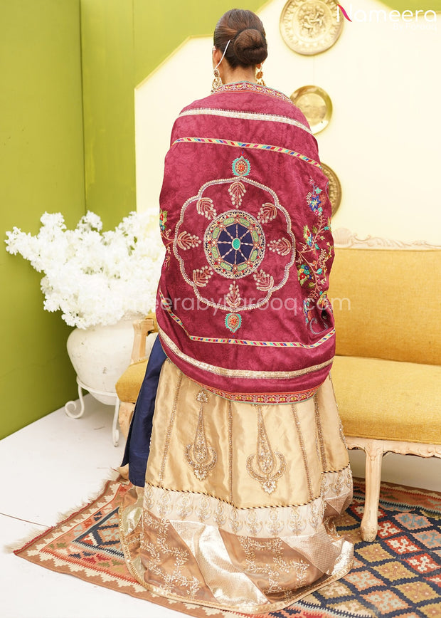 Latest Pakistani Lehenga Choli Online Shopping Backside Look