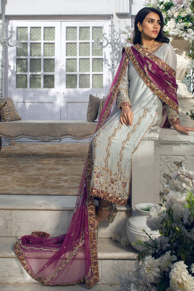Latest Pakistani Long Kameez with Trousers and Dupatta