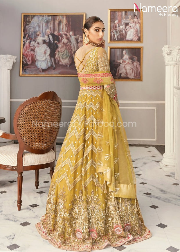 Latest Pakistani Maxi Dress for Wedding Party Backside Look