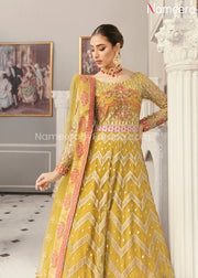 Latest Pakistani Maxi Dress for Wedding Party Neckline Embroidery