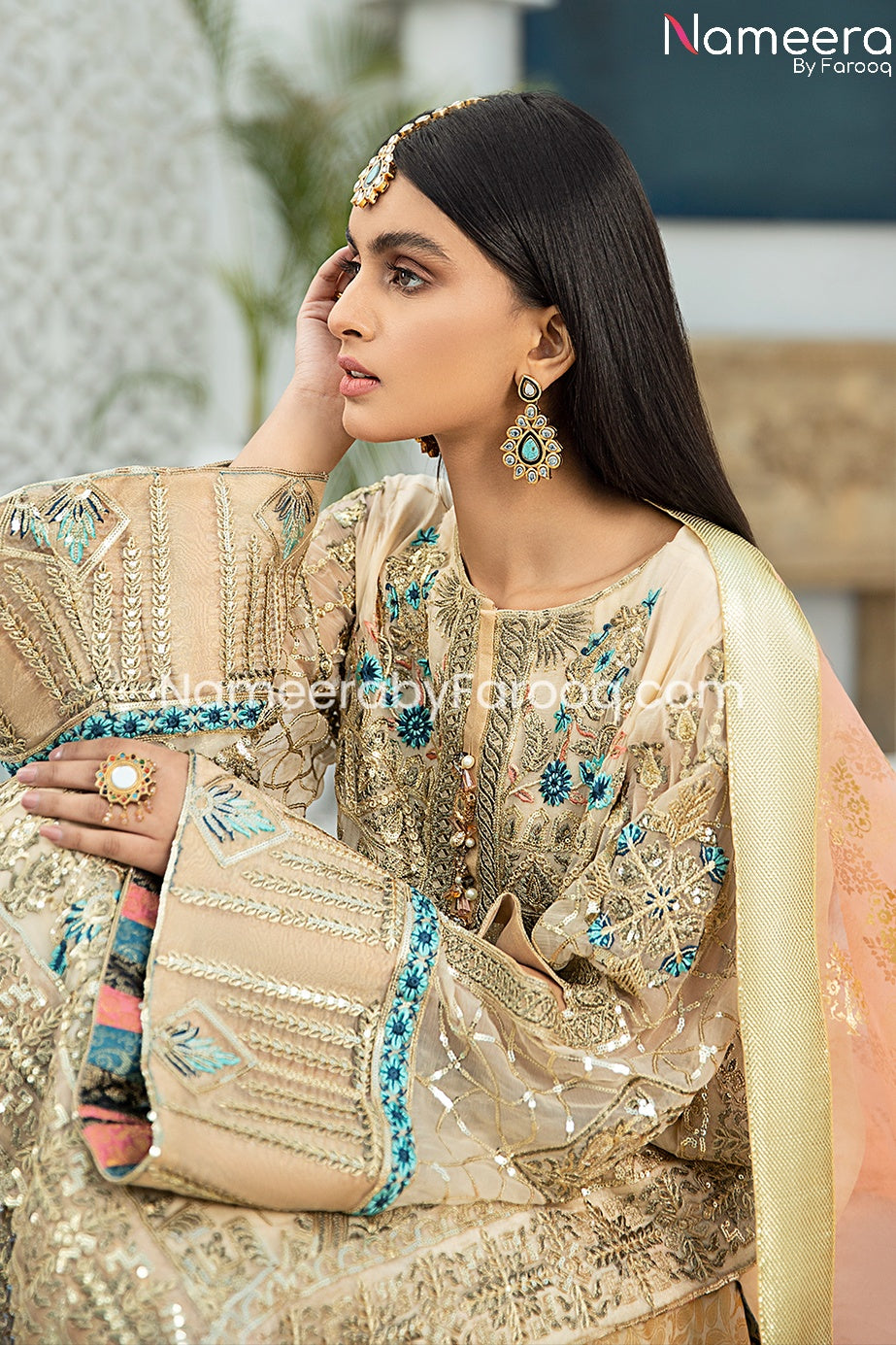 Latest Pakistani Mehndi Gharara for Girls Online #PR425