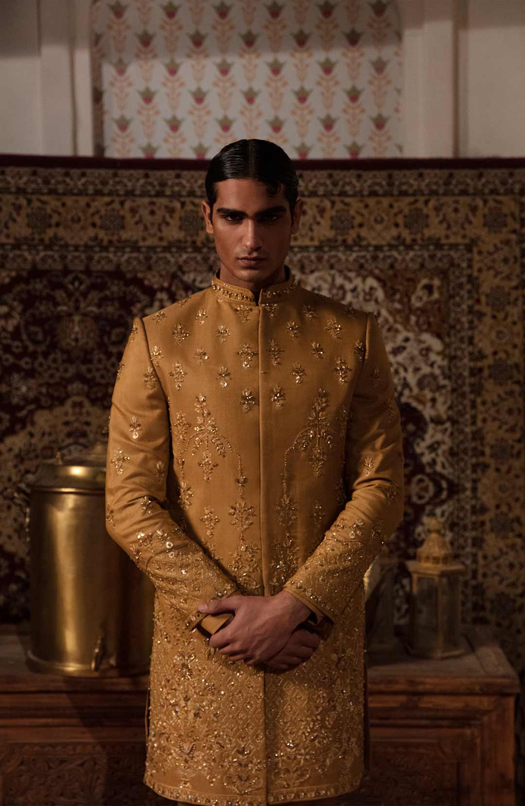 Latest Pakistani Men Sherwani and Trouser Groom Dress