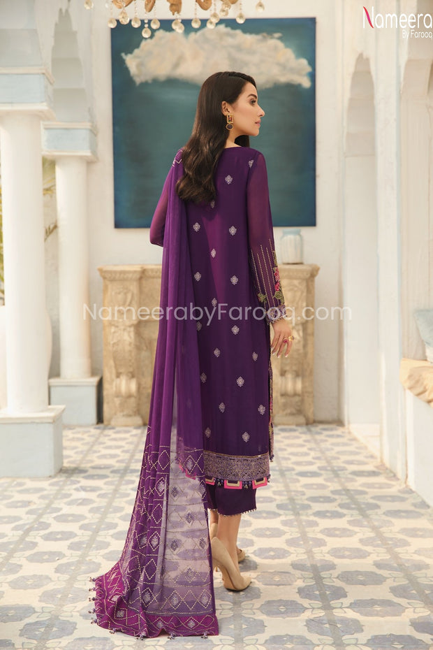Latest Pakistani New Party Dress in Violet Color #PR242