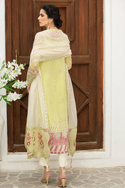 Latest Pakistani Party Dress in Embroidered Kameez Trouser and Dupatta Style in Premium Chiffon