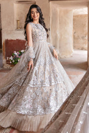 Latest Pakistani Party Dress in Premium Net Embroidered Maxi Dupatta and Lehenga Style