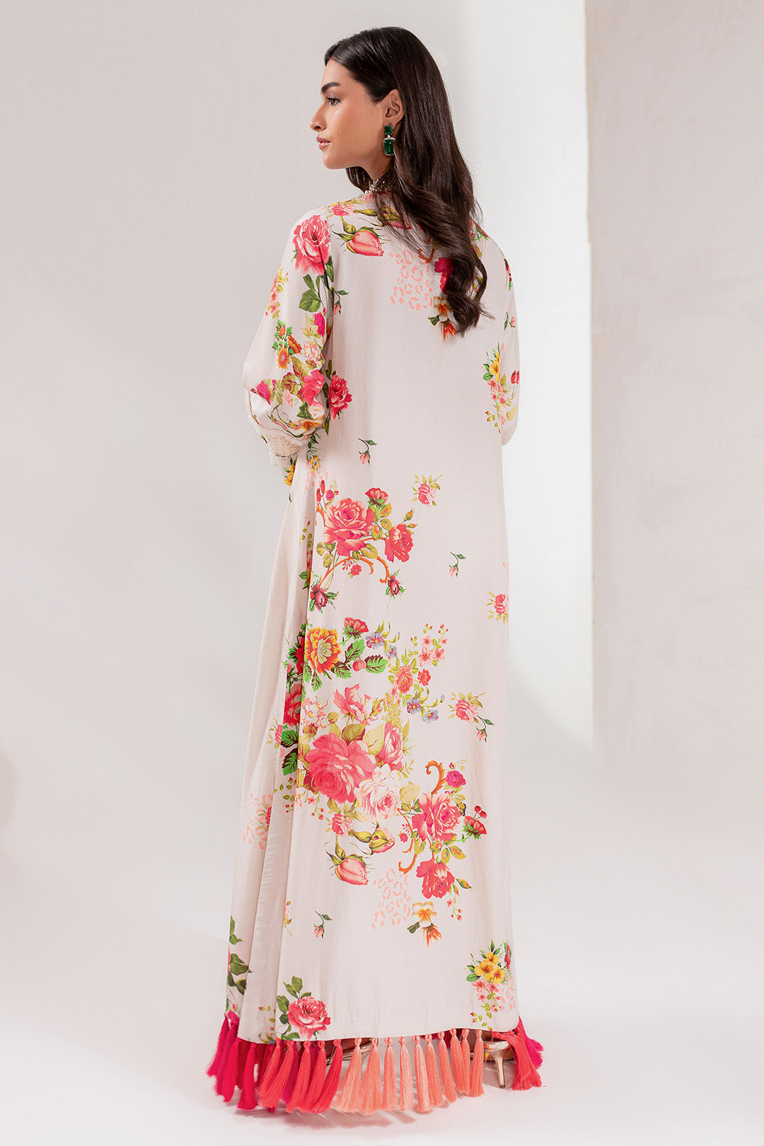 Latest Pakistani Party Dress in Premium Raw Silk Kaftaan Style