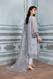 Latest Pakistani Party Wear in Light Grey Shade Designer