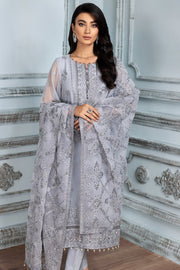 Latest Pakistani Party Wear in Light Grey Shade Latest