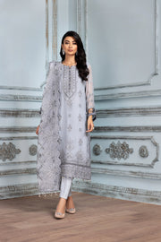 Latest Pakistani Party Wear in Light Grey Shade Online