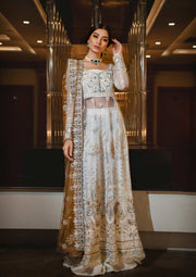 Latest Pakistani Pishwas Dress in White Shade Online