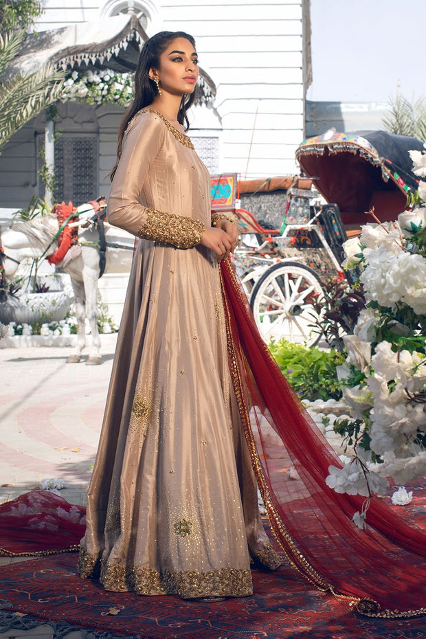 Latest Pakistani Pishwas and Red Dupatta Wedding Dress