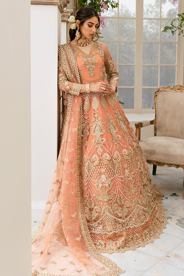 Latest Pakistani Pishwas with Lehenga Dress for Bride