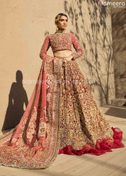 Latest Pakistani Red Lehenga Choli for Wedding Overall Look