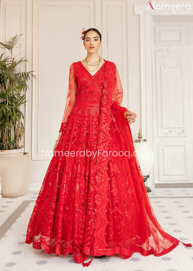 Red Maxi Dress Pakistani