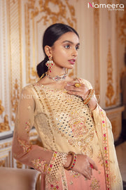 Latest Pakistani Sharara Dress for Girls 2021 Neckline Embroidery