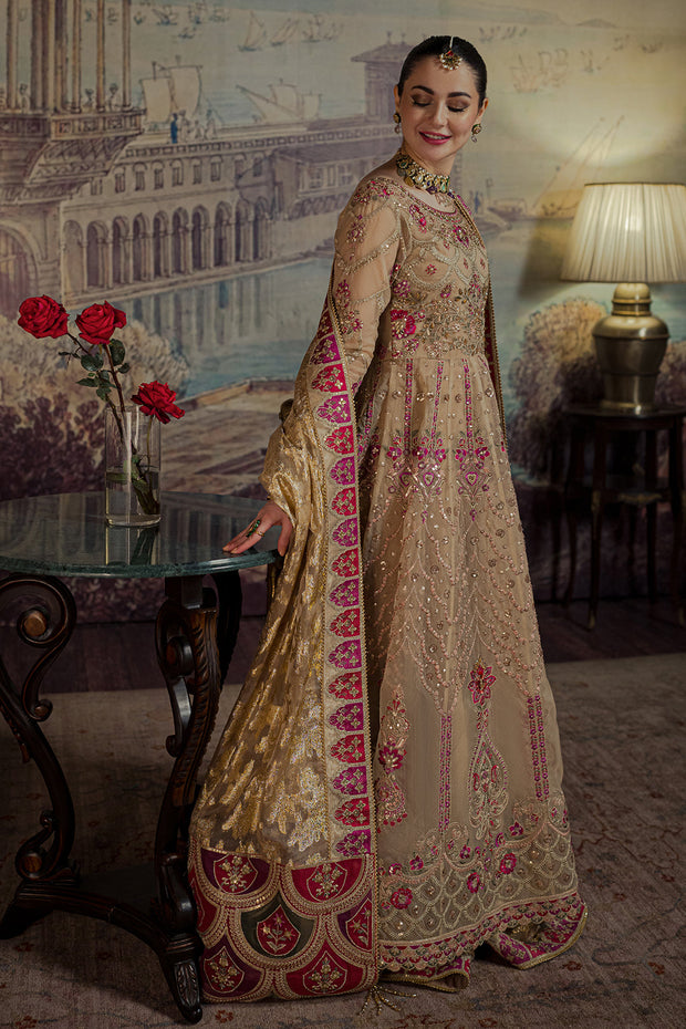 Latest Pakistani Sharara Dress with Traditional Pishwas Frock