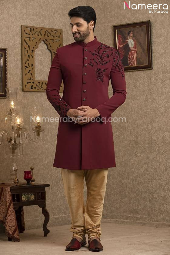 Latest Pakistani Sherwani Style for Groom Online