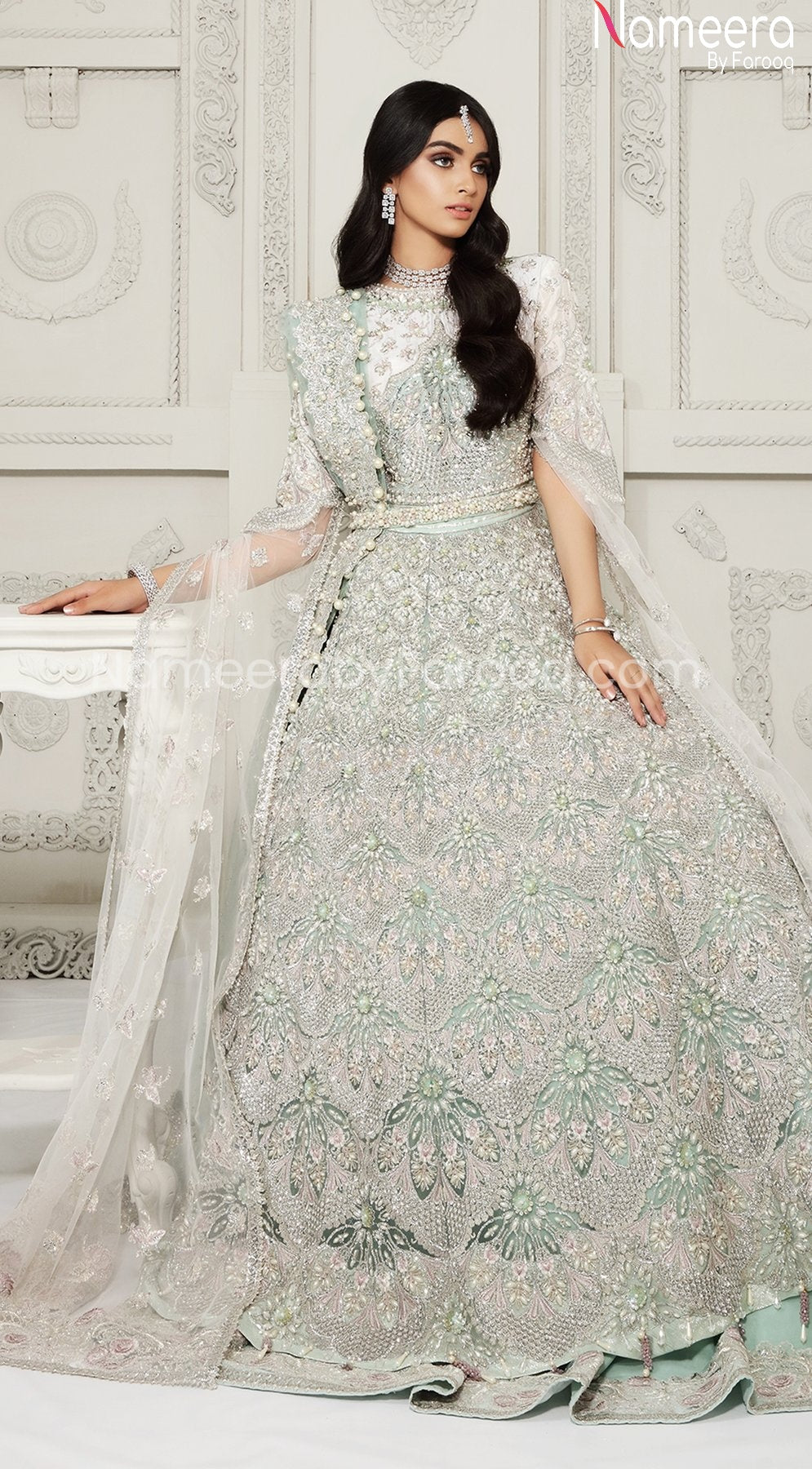Latest Pakistani Traditional Pishwas for Wedding Front Look