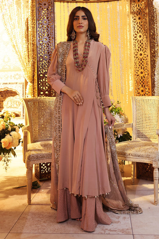 Latest Pakistani Wedding Dress in Angrakha and Sharara Style