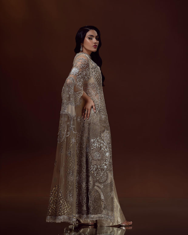 Latest Pakistani Wedding Dress in Embellished Jacket Style