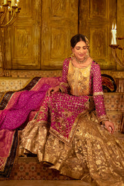 Latest Pakistani Wedding Dress in Farshi Gharara Kameez Style