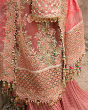 Latest Pakistani Wedding Dress in Kameez Sharara Style