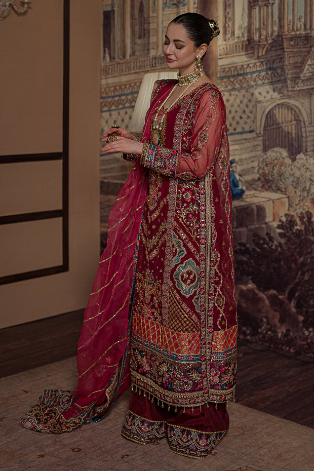 Latest Pakistani Wedding Dress in Organza Kameez Trouser Style