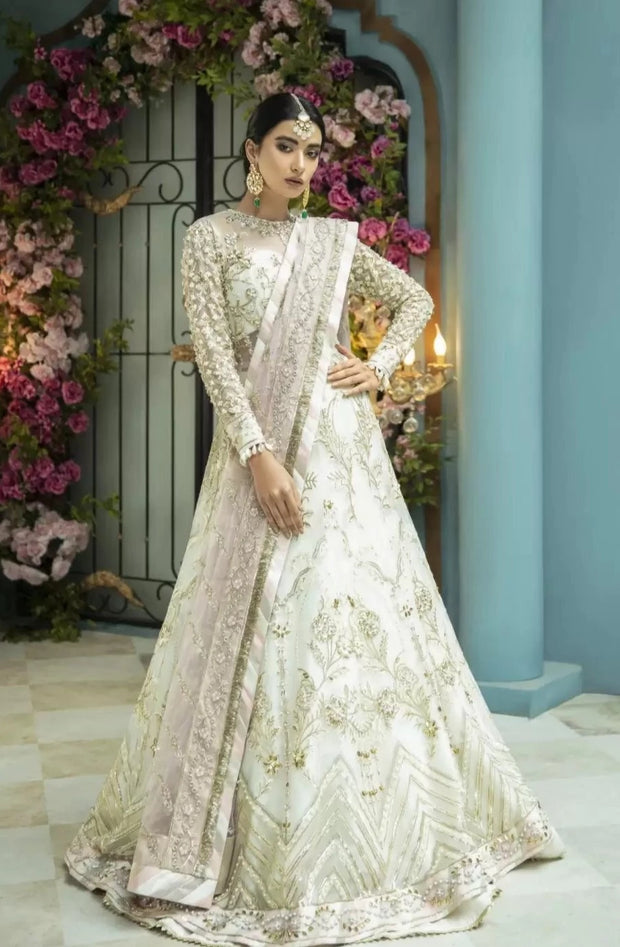 Latest Pakistani Wedding Dress in Pishwas Frock Trousers Style