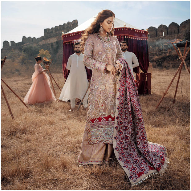 Latest Pakistani Wedding Long Kameez with Sharara Dress