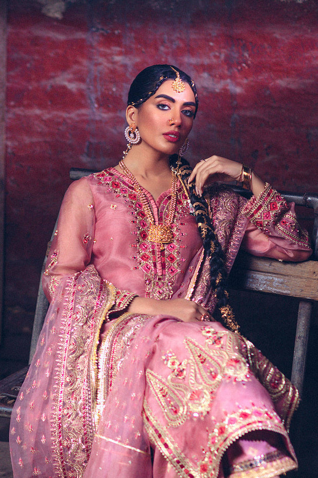 Latest Pakistani Wedding Tea Pink Salwar Kameez Dress Online
