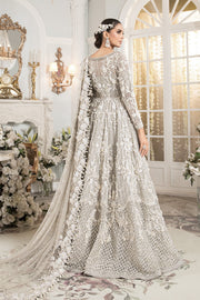 Latest Pakistani White Bridal Dress in Gown Lehenga