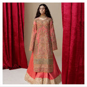 Latest Peach Wedding Dress Pakistani in Kameez Trouser Style