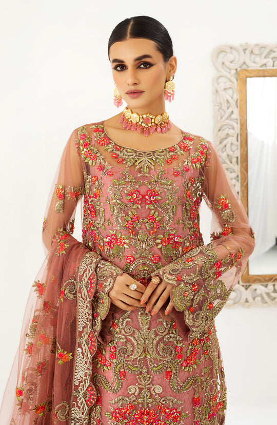 Latest Pink Kameez Trouser Dupatta Pakistani Wedding Dress
