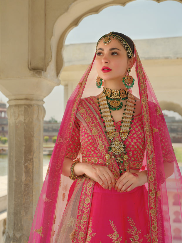 Latest Pink Lehenga Blouse Dupatta Bridal Dress Pakistani
