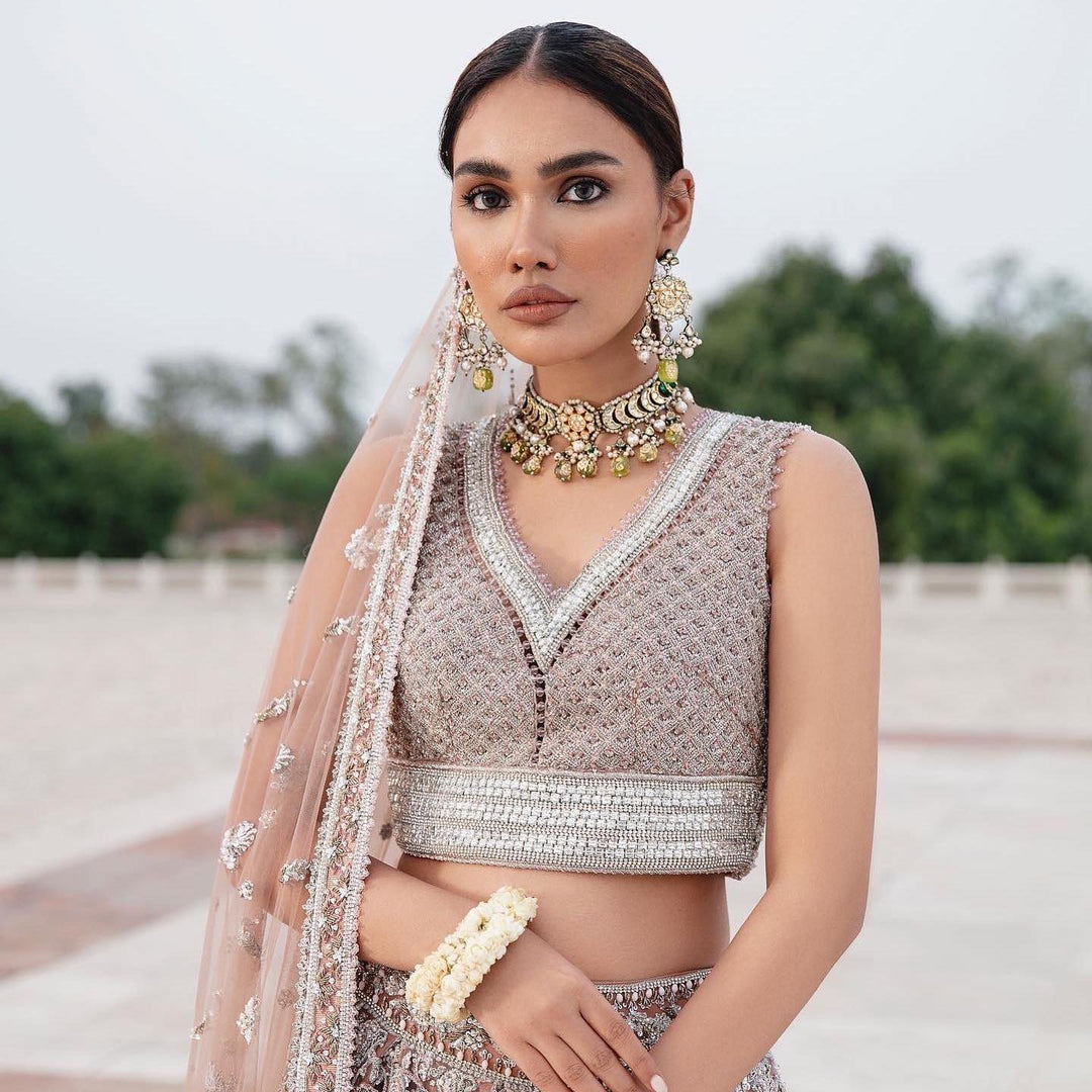 Latest Pink Lehenga Choli and Dupatta Bridal Wedding Dress