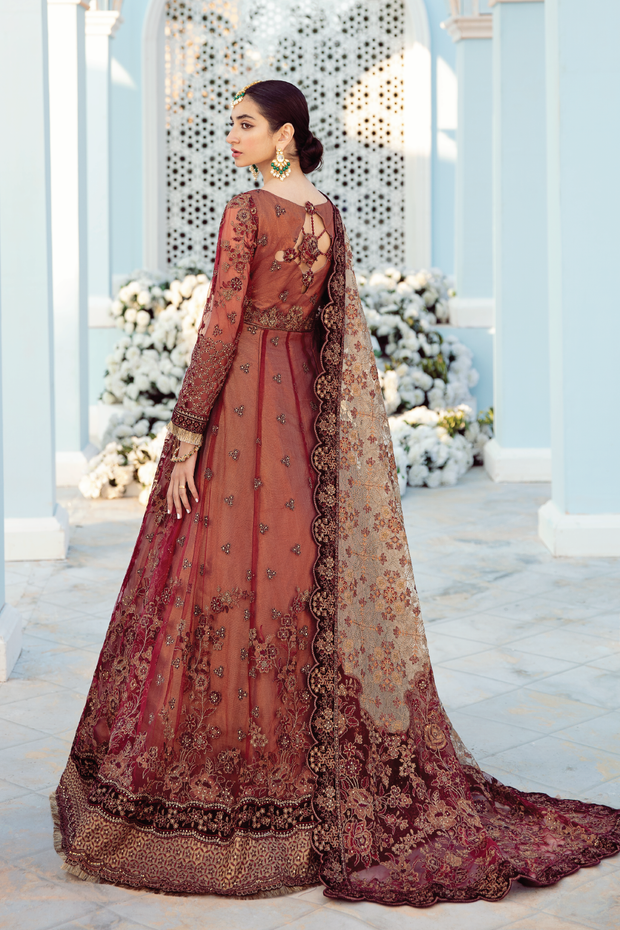 Latest Pishwas Dress in Carnelian Red Shade Latest
