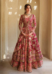 Latest Pishwas Frock Lehenga Pakistani Bridal Dress