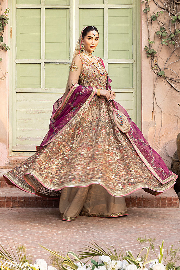 Latest Pishwas Frock Sharara Dupatta Pakistani Bridal Dress