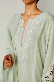 Latest Powder Green Pakistani Salwar Kameez with Dupatta Suit