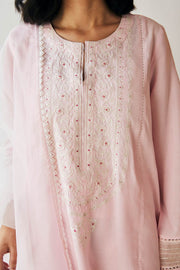 Latest Powder Pink Embroidered Salwar Kameez with Dupatta Suit