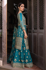Latest Premium Embroidered Blue Pakistani Dress for Wedding