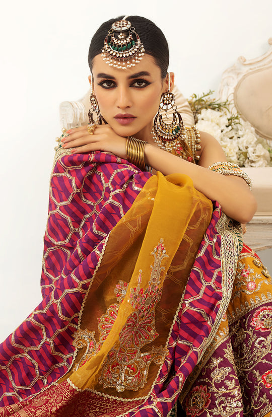 Latest Premium Kameez Trouser Mehndi Dress in Yellow Color