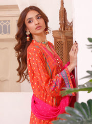 Latest Printed Kameez Trouser and Dupatta Pakistani Eid Dress