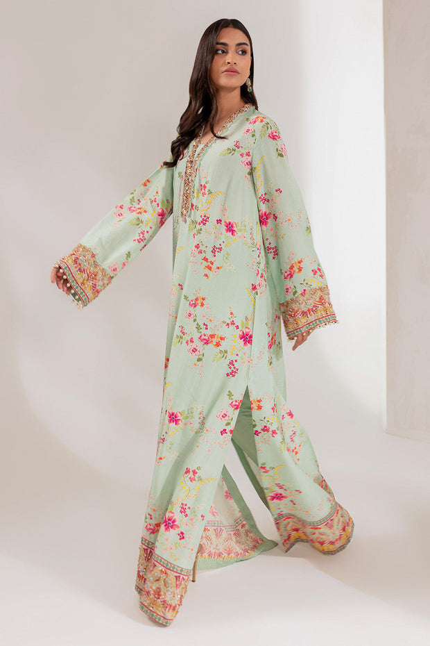 Latest Raw Silk Kameez Trouser Style Pakistani Party Dress