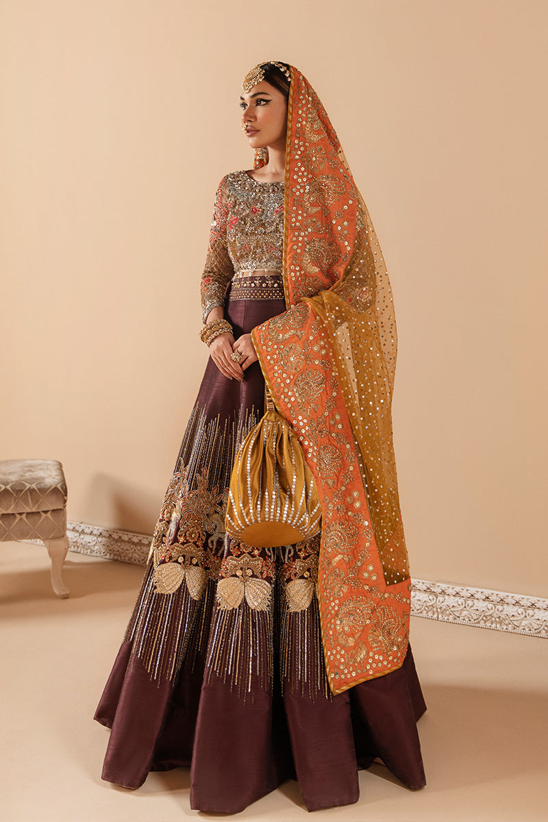Luxurious Pakistani Bridal Lehenga with Net Choli