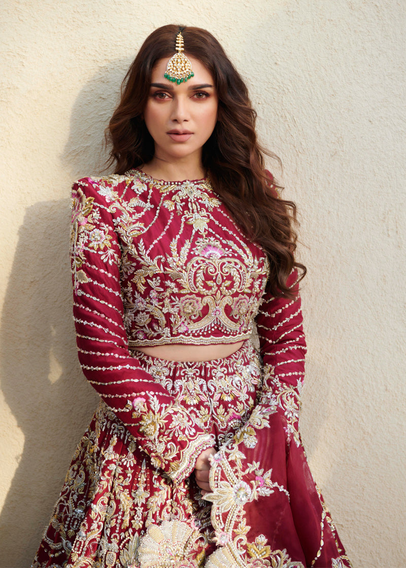 Luxury Raw Silk Pakistani Bridal Lehenga Choli | Bridal Wear