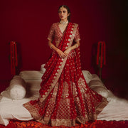 Latest Red Bridal Lehenga with Choli and Dupatta